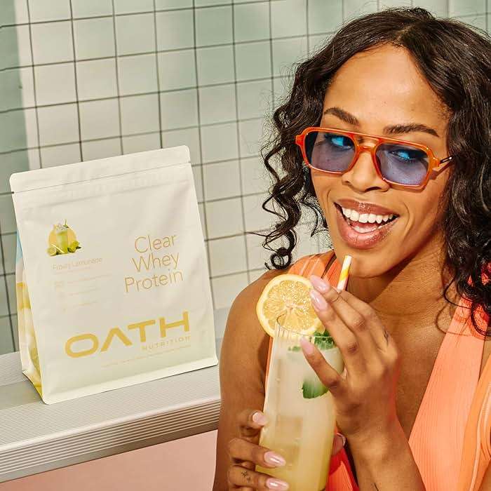 Oath Nutrition Clear Whey Isolate Protein Powder, Frosty Lemonade, 20g Complete Protein per Serving, No Added Sugar, Grass-Fed, 18 Servings - Image 8