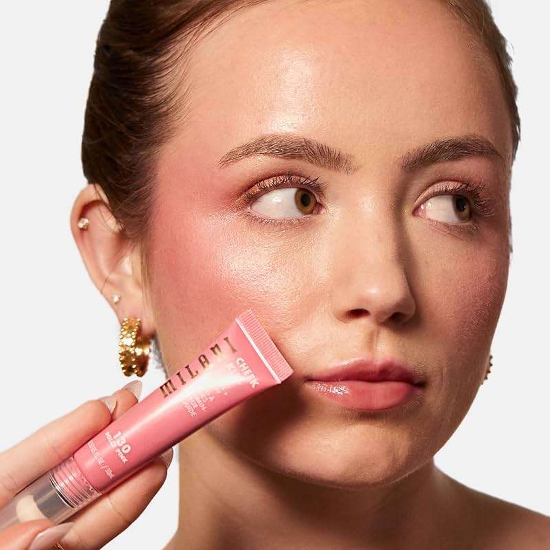 Milani Cheek Kiss Liquid Blush + Glow, Creamy 2-in-1 Blush for Cheeks and Highlighter Makeup for Dewy, Radiant Finish - 130 Dolce Pink - Image 4