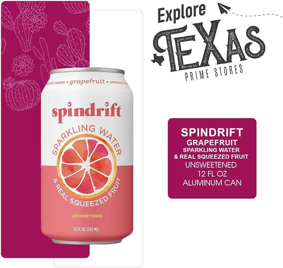 Spindrift 20- Pack of Grapefruit Sparkling Water & Real Squeezed Fruit 12 fl oz Can - Image 4