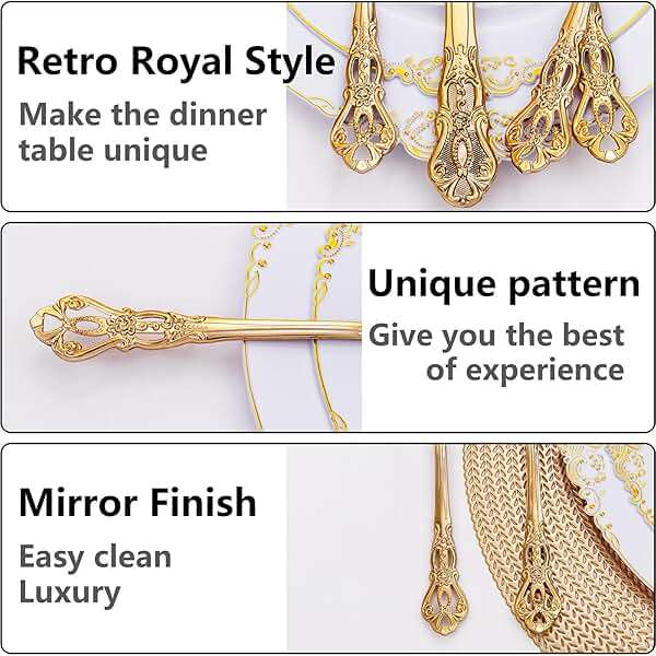Joyido 90 Pieces Gold Plastic Silverware - Heavy Duty Gold Disposable Utensils - Fancy Plastic Cutlery Set Includes 30 Forks, 30 Spoons, 30 Knives for Dinner Parties Weddings - Image 4