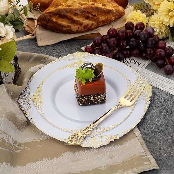 Joyido 90 Pieces Gold Plastic Silverware - Heavy Duty Gold Disposable Utensils - Fancy Plastic Cutlery Set Includes 30 Forks, 30 Spoons, 30 Knives for Dinner Parties Weddings - Image 5