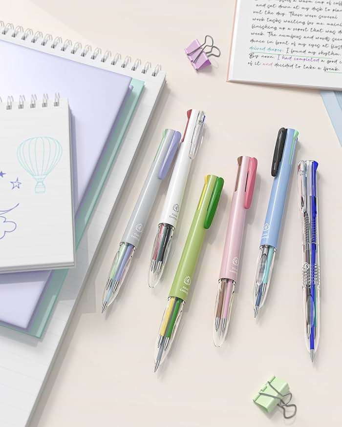 Four Candies 6 PCS Multicolor Pen, 0.5mm Colored Gel Pens, 4-in-1 Multicolor Gel Ink Pens, 18 Colors Retractable Ink for Office, School & Back to School Supplies & Nurse Accessories for Work - Image 7