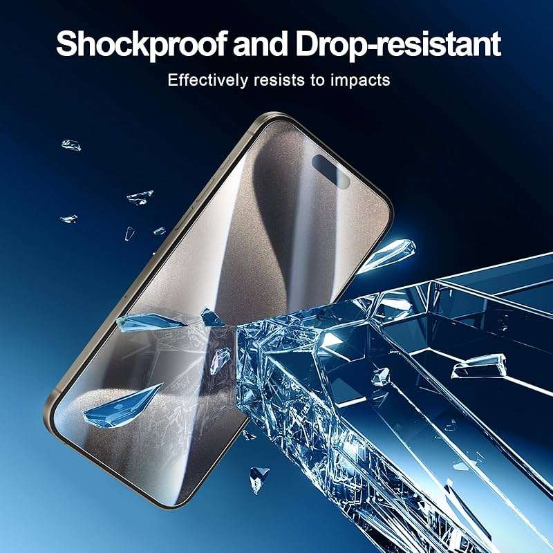 NEW'C 3 Pack Designed for iPhone 15 Pro Max Screen Protector (6.7 inches),Enhanced Tempered Glass Protection with easy installation tool included,Case Friendly Ultra Resistant - Image 6