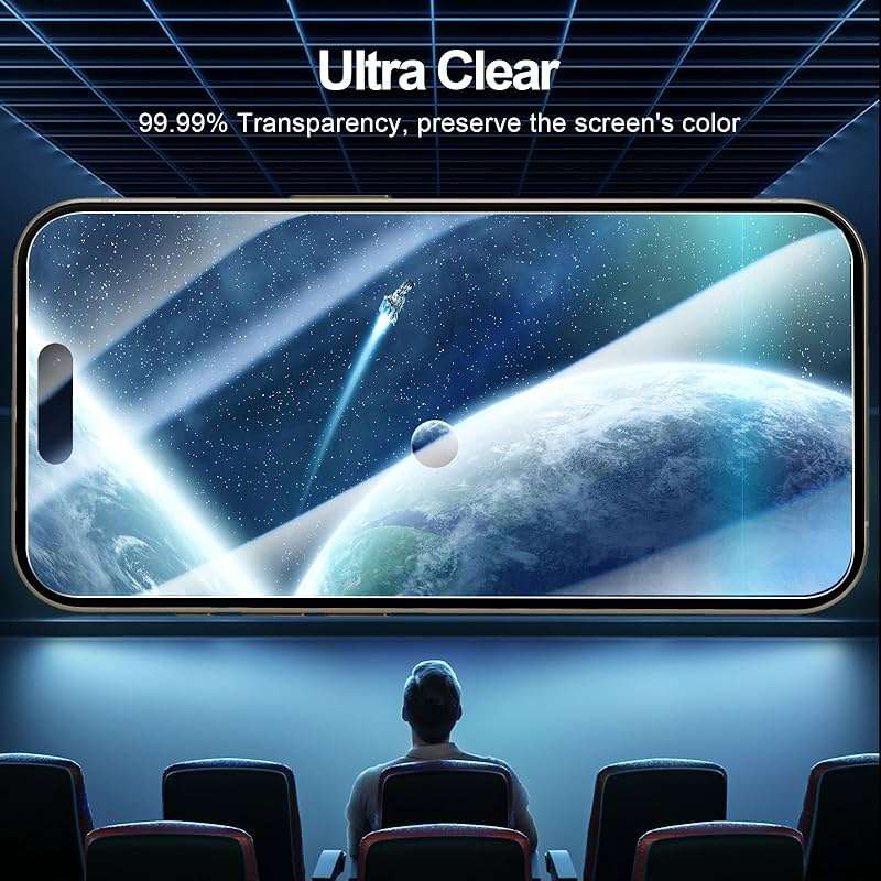 NEW'C 3 Pack Designed for iPhone 15 Pro Max Screen Protector (6.7 inches),Enhanced Tempered Glass Protection with easy installation tool included,Case Friendly Ultra Resistant - Image 7