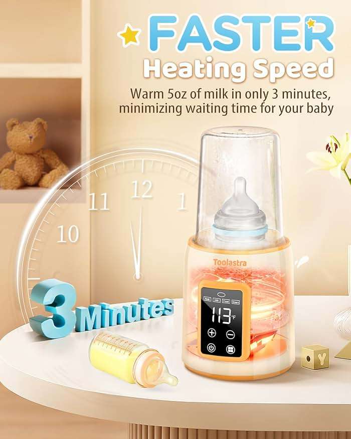 Bottle Warmer, Faster Heating Baby Milk Warmers for All Bottles with Accurate Temp Control Water Bath Tech and Auto Shut-Off, BPA-Free Multifunctional Bottle Warmer for Breastmilk and Formula - Image 3