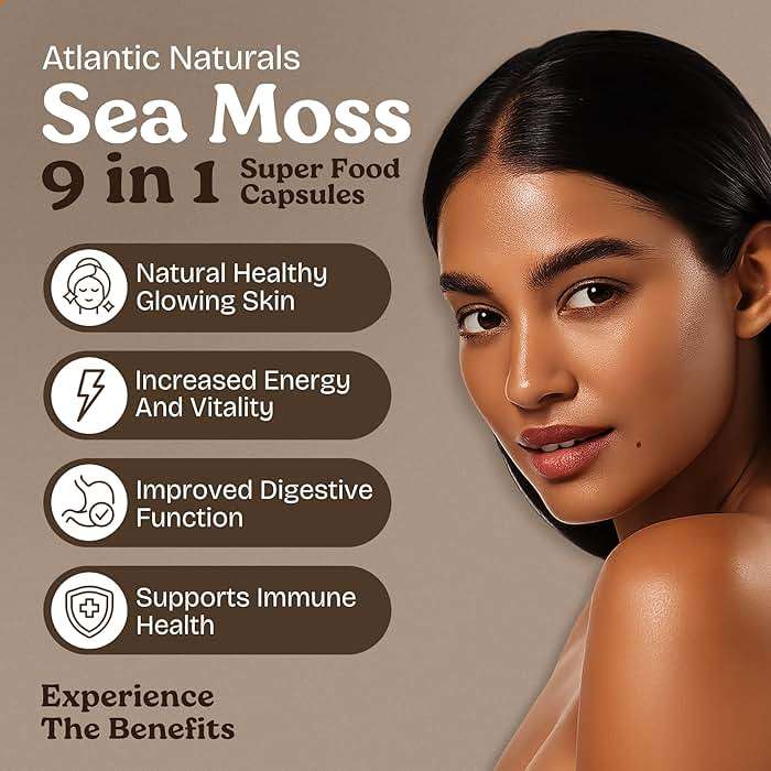 Sea Moss Capsules – Irish Sea Moss with Black Seed Oil, Ashwagandha, Moringa, Ginseng & Ginger for Energy, Vitality & Wellness – Seamoss Nutritional Supplement – Made in USA – 60 Capsules - Image 2