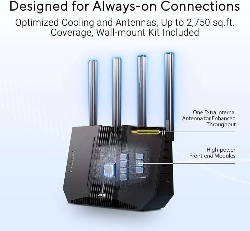 ASUS RT-BE92U WiFi 7 Router - Tri-Band (6GHz), Up to 9.7 Gbps Wireless, Dual WAN, Mesh Compatible - Image 5