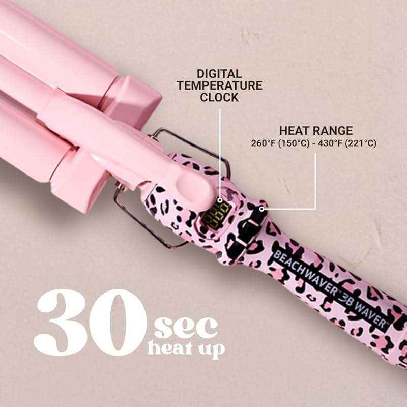 The Beachwaver Co. 3B Waver | Triple Barrel Hair Waver for Mermaid Waves | Professional Curling Iron with Adjustable Temperature, LED Screen, and Ceramic Barrels - Image 5