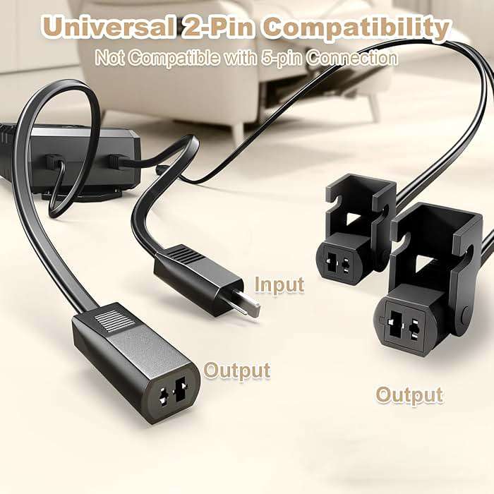 SWANPOW Battery Pack for Reclining Furniture, 2500mAh Universal Recliner Battery Pack Rechargeable with LED Display for 2-Pin Electric Recliner, Sofa, Lift Chair, Couch, Motion Furniture - Image 2
