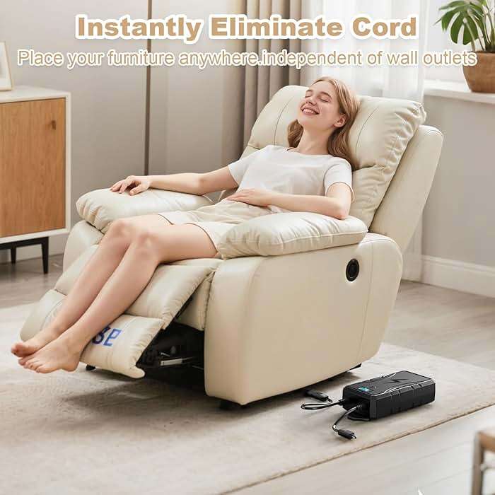 SWANPOW Battery Pack for Reclining Furniture, 2500mAh Universal Recliner Battery Pack Rechargeable with LED Display for 2-Pin Electric Recliner, Sofa, Lift Chair, Couch, Motion Furniture - Image 7