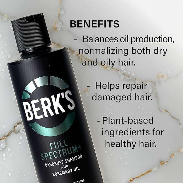 Berk's Medicated Coal Tar Dandruff Shampoo – Triple Action Formula with 3% Salicylic Acid & 1.5% Sulfur – Full Spectrum with Rosemary Oil – Flake & Itch Control – 8 Fl Oz - Image 5