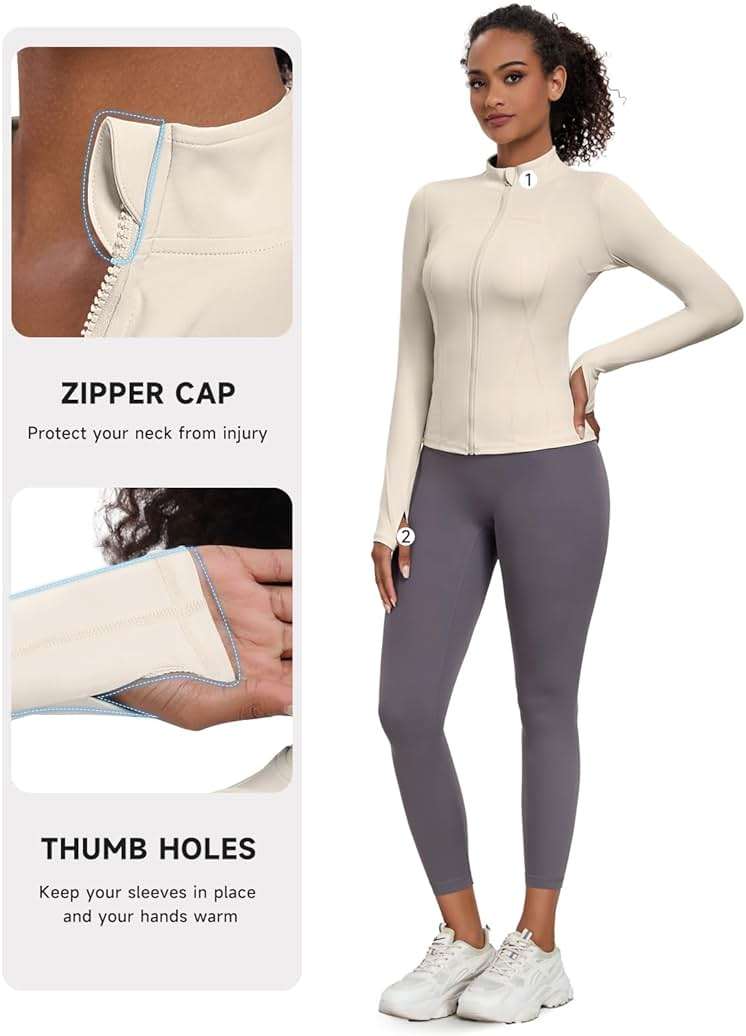 VUTRU Womens Workout Yoga Jackets Zip Up Athletic Sport Track Shirts Ligheweight Gym Tops - Image 4