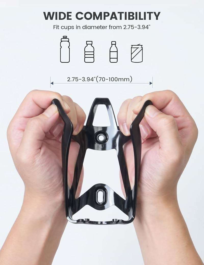 Lamicall Bike Water Bottle Holder - 1.2 Oz Ultralight & Sturdy Bike Cup Holder, Bicycle Drink Cage, Cycling Bike Water Bottle Cage with Screw Tool, for 2.75-3.94" Diameter Bottles - Image 3