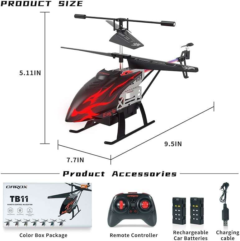 CYLION Remote Control Helicopter for Kids with 30-Minute Flight Time, LED Light Effects, Altitude Hold, One-Key Takeoff/Landing, for Boys and Girls Ages 6+, Perfect Christmas and Birthday Gifts - Image 3