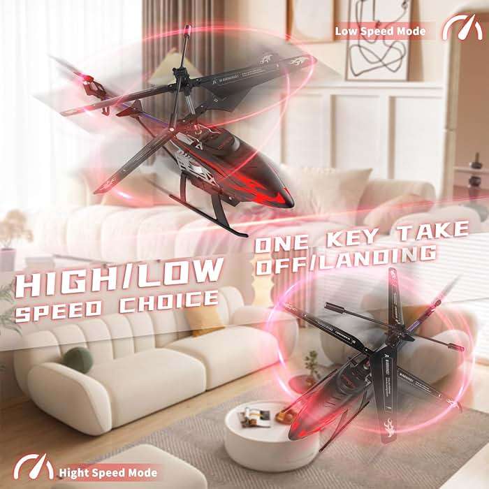 CYLION Remote Control Helicopter for Kids with 30-Minute Flight Time, LED Light Effects, Altitude Hold, One-Key Takeoff/Landing, for Boys and Girls Ages 6+, Perfect Christmas and Birthday Gifts - Image 4