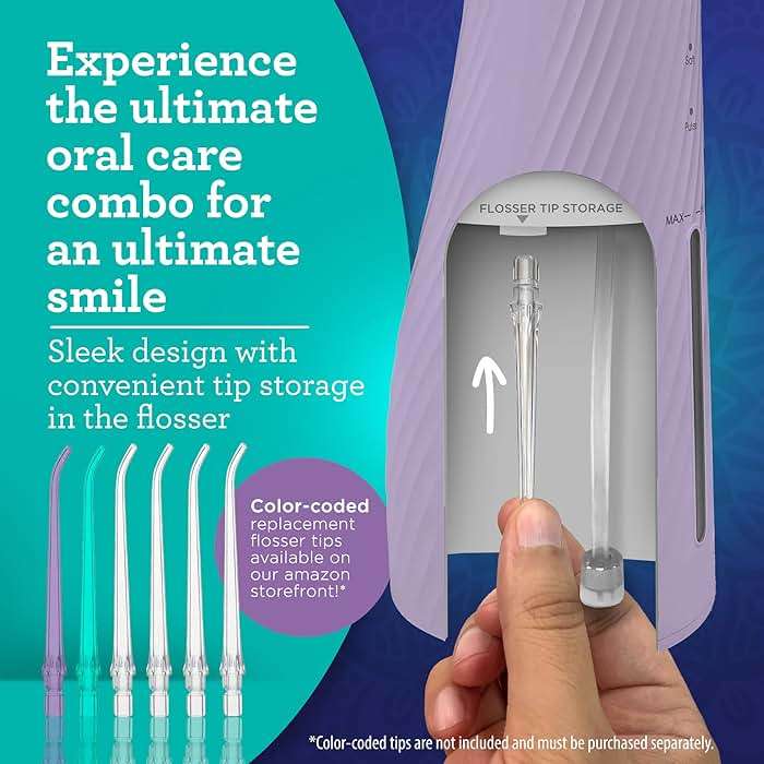 GuruNanda Lion & Lamb Kit 2.0, Electric Toothbrush with Water Flosser Combo, 4 Jet Tips, 4 Brush Heads, & IPX7 Waterproof Design for Complete Oral Care, Lavender - Image 7