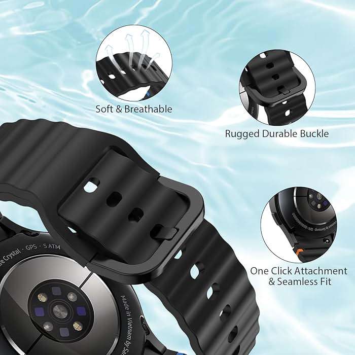 Sport Band for Samsung Galaxy Watch 7 Band 40mm 44mm,No Gap Soft Silicone Strap for Galaxy Watch 6 5 4 FE Band 40mm 44mm/Galaxy Watch 6/4 Classic 47mm 43mm 46mm 42mm/Watch 5 pro 45mm Men Women,6 Pack - Image 2