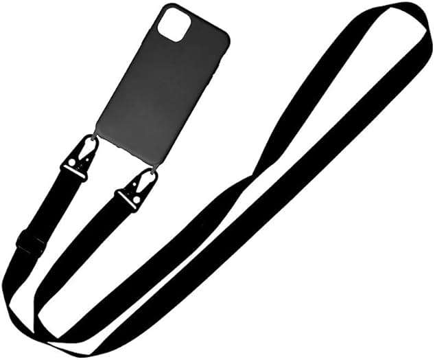 CQUUKOI Crossbody Phone Case Compatible with iPhone 16 Pro, Cute Soft Silicone Cover with Lanyard Adjustable Shoulder Strap Shockproof Protector Women Girls Black - Image 5