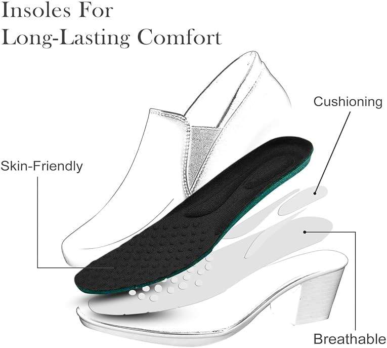 Women's Dress Shoes 2024 - Low, Comfortable Heeled Loafers with Chunky Block for Work, Casual and Office Business. Slip-on Pumps - Image 3