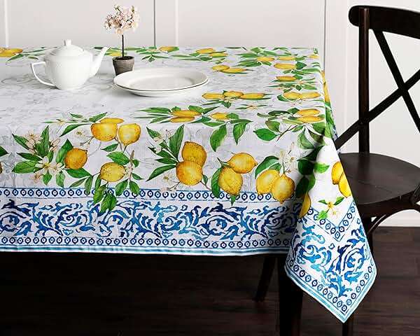 Maison d' Hermine Table Cloth Rectangle Table 100% Cotton 60 x 120 Inches Tablecloth Reusable Decorative for Dining Kitchen Room Farmhouse Party Home Hotel Restaurant Spring Summer - Cedrat - Image 4
