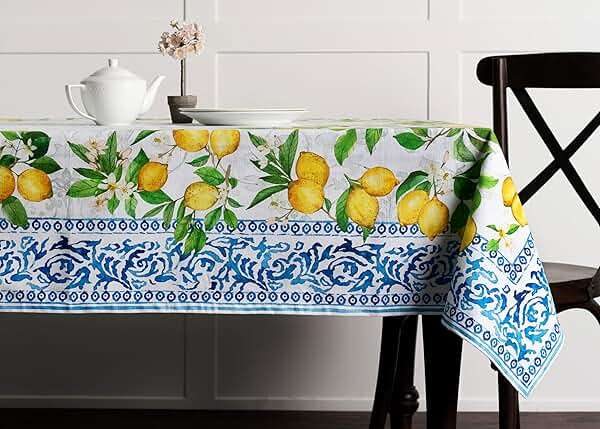 Maison d' Hermine Table Cloth Rectangle Table 100% Cotton 60 x 120 Inches Tablecloth Reusable Decorative for Dining Kitchen Room Farmhouse Party Home Hotel Restaurant Spring Summer - Cedrat - Image 6