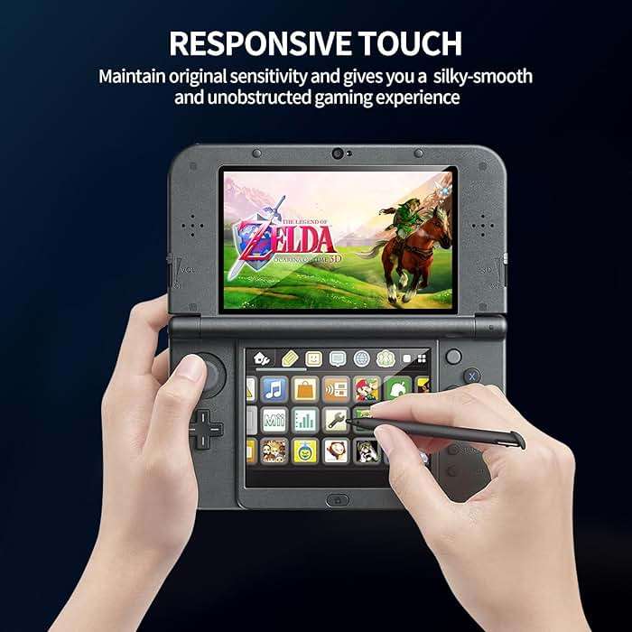 KOOWOD 4 in 1 Tempered Glass Screen Protector + HD Clear Crystal PET Screen Protective Film + USB Charger Cable Accessories Compatible with 3DS XL and New 3DS XL - Image 4