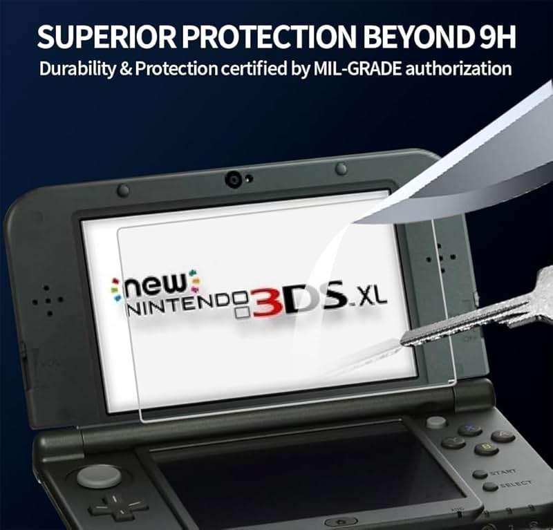 KOOWOD 4 in 1 Tempered Glass Screen Protector + HD Clear Crystal PET Screen Protective Film + USB Charger Cable Accessories Compatible with 3DS XL and New 3DS XL - Image 5