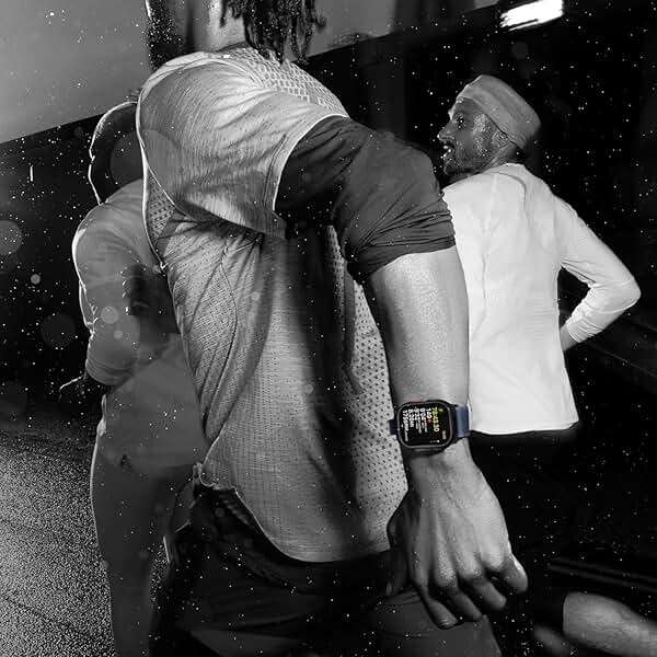 Apple Watch Series 10 [GPS, 46mm] - Jet Black Aluminum Case with Ink Sport Loop (Renewed) - Image 6