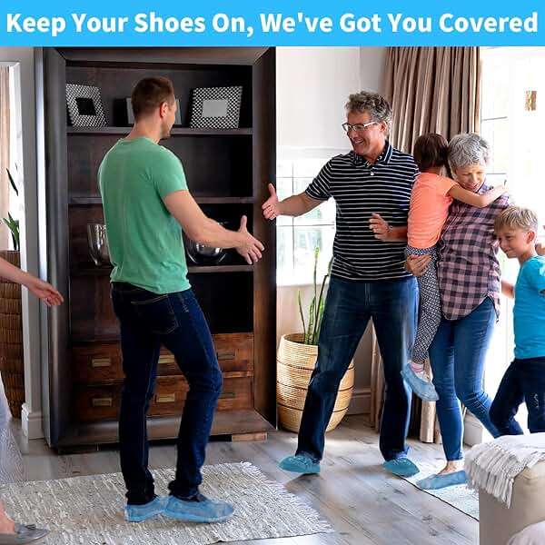 Disposable Shoe Covers for Indoors 100 Pack | Non-Woven, Water-Resistant Booties for Professionals | Durable, Shoe Protectors for Home, Office, and Job Sites by Frontline | Non-Woven, Water-Resistant, Durable, For Home, Office, and Job Sites, For Professionals - Image 2