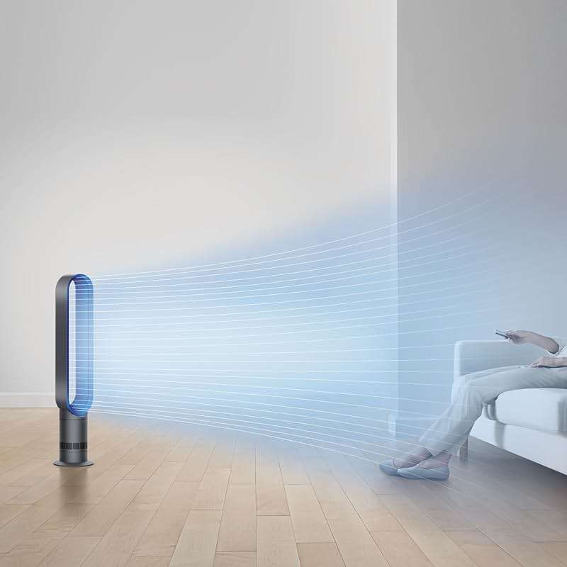 Dyson Cool AM07 Air Multiplier Bladeless Tower Fan, 70° oscillation, 10 levels (Iron/Blue) - Image 2