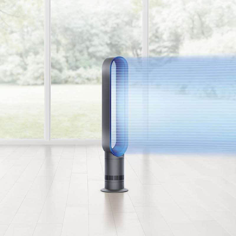 Dyson Cool AM07 Air Multiplier Bladeless Tower Fan, 70° oscillation, 10 levels (Iron/Blue) - Image 3