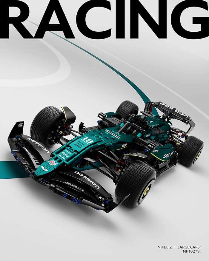 Nifeliz AM24 Formula 1 Racing Car Building Set, 1:8 Scale Collectible Set for Adults, Authentically Detailed Build and Display Model for Home or Office Décor (2351PCS, NF10279) - Image 5