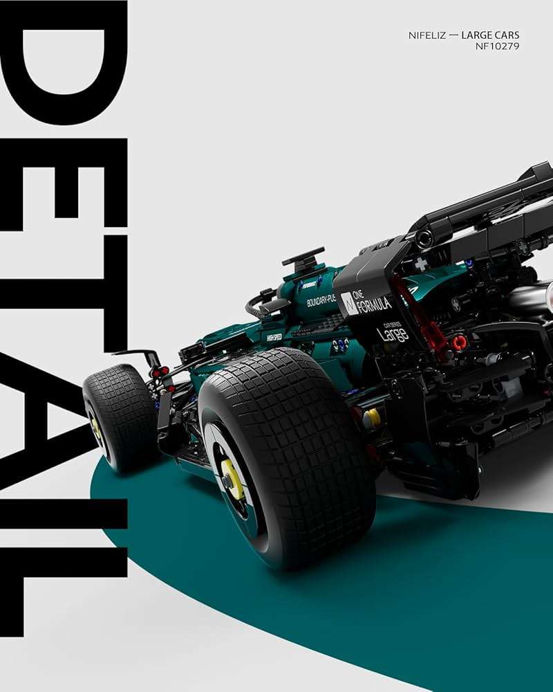 Nifeliz AM24 Formula 1 Racing Car Building Set, 1:8 Scale Collectible Set for Adults, Authentically Detailed Build and Display Model for Home or Office Décor (2351PCS, NF10279) - Image 6