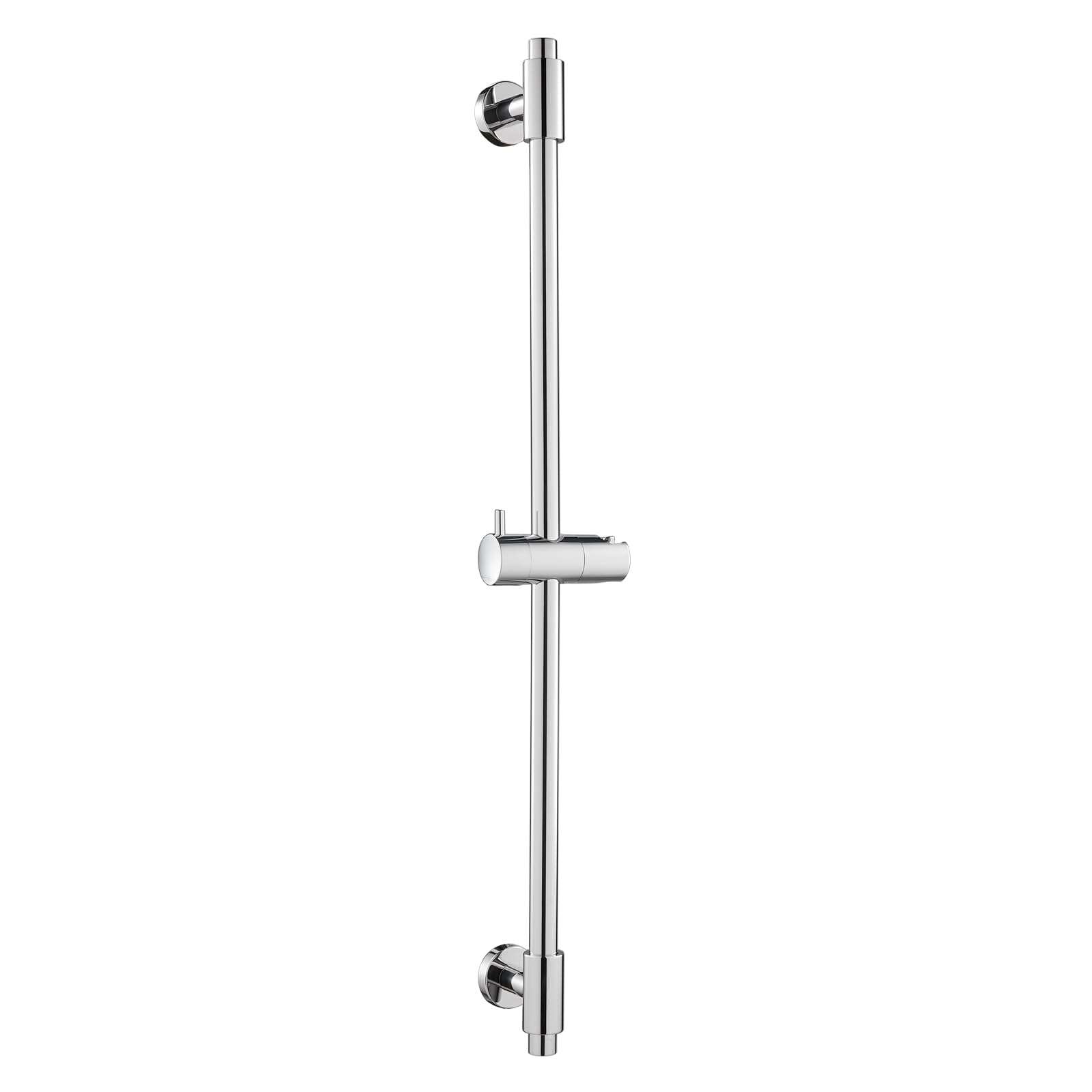 ROVOGO Shower Slide Bar 30-Inch with Holder, 304 Stainless Steel Vertical Slide Bar with Adjustable Wall Brackets for Flexible Install, Screw-Mount, Chrome - Image 1