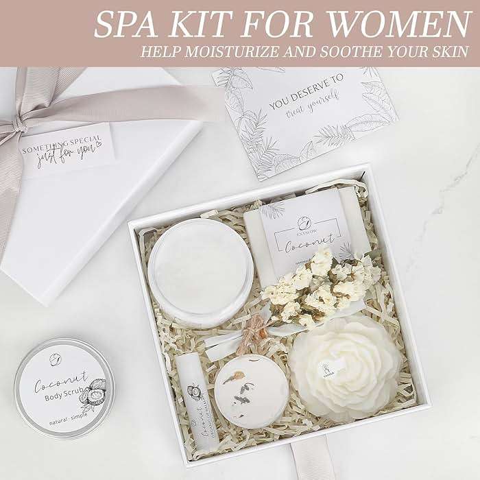 EXTALOW Spa Gifts for Women Bath and Body Gift Baskets Bridal Shower Gifts Coconut Lavender Home Spa Set Self Care Gift for Mom Sister Her Wife Birthday Gifts Spa Kit Care Package Thank You Gift - Image 2