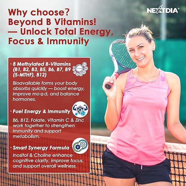 Methylated Vitamin B Complex Gummies, Methyl B12 & Folate with B1, B2, B3, B5, Biotin | Vitamin C, Zinc, Choline & Inositol – B Complex Supplement for Energy, Mood, Immune & Hair Skin Health,60 Cts - Image 4