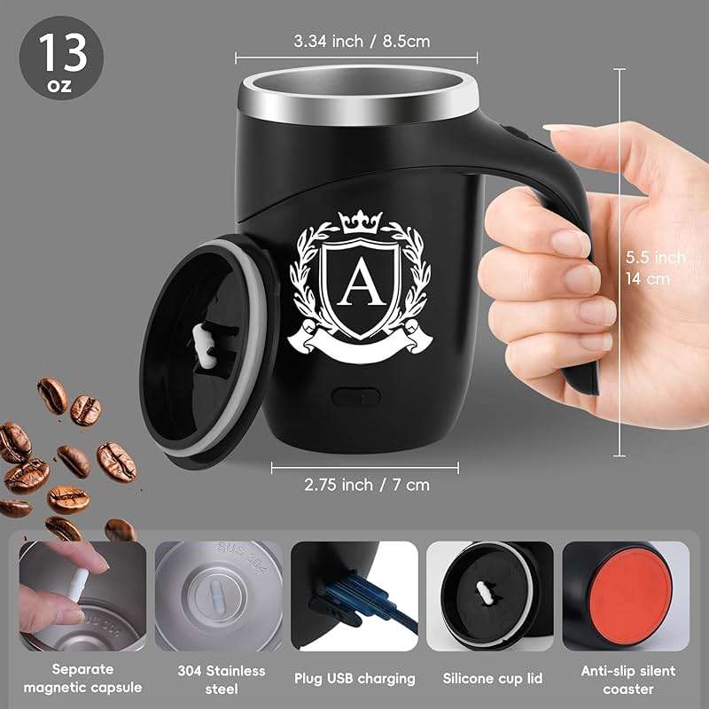 Magnetic Stirring Coffee Mug Stainless Insulated Cup White Elephant Adults 30 Christmas Gag Fun Weird Novelty Useful Unique Men Prank Dirty Secret Santa Unisex Holiday Best Cool Nice Exchange Gifts - Image 5