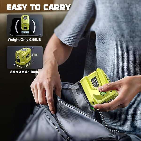 LIVOWALNY 200W Power Inverter Compatible with Ryobi 18V Battery, DC 18V to AC 110-120V Power Station with 1 AC Outlet, 2 USB, 1 Type-C & LED Light, for Camping Power Outage (No Battery) - Image 3