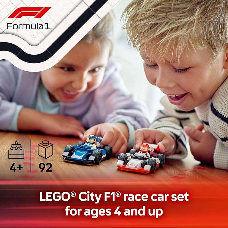 LEGO City F1 Williams Racing & Haas F1 Race Car Toys - Car Building Toy Set for Kids, Boys and Girls, Ages 4+ - Preschool Toy for Fans - Gift Idea for Birthdays - 60464 - Image 2