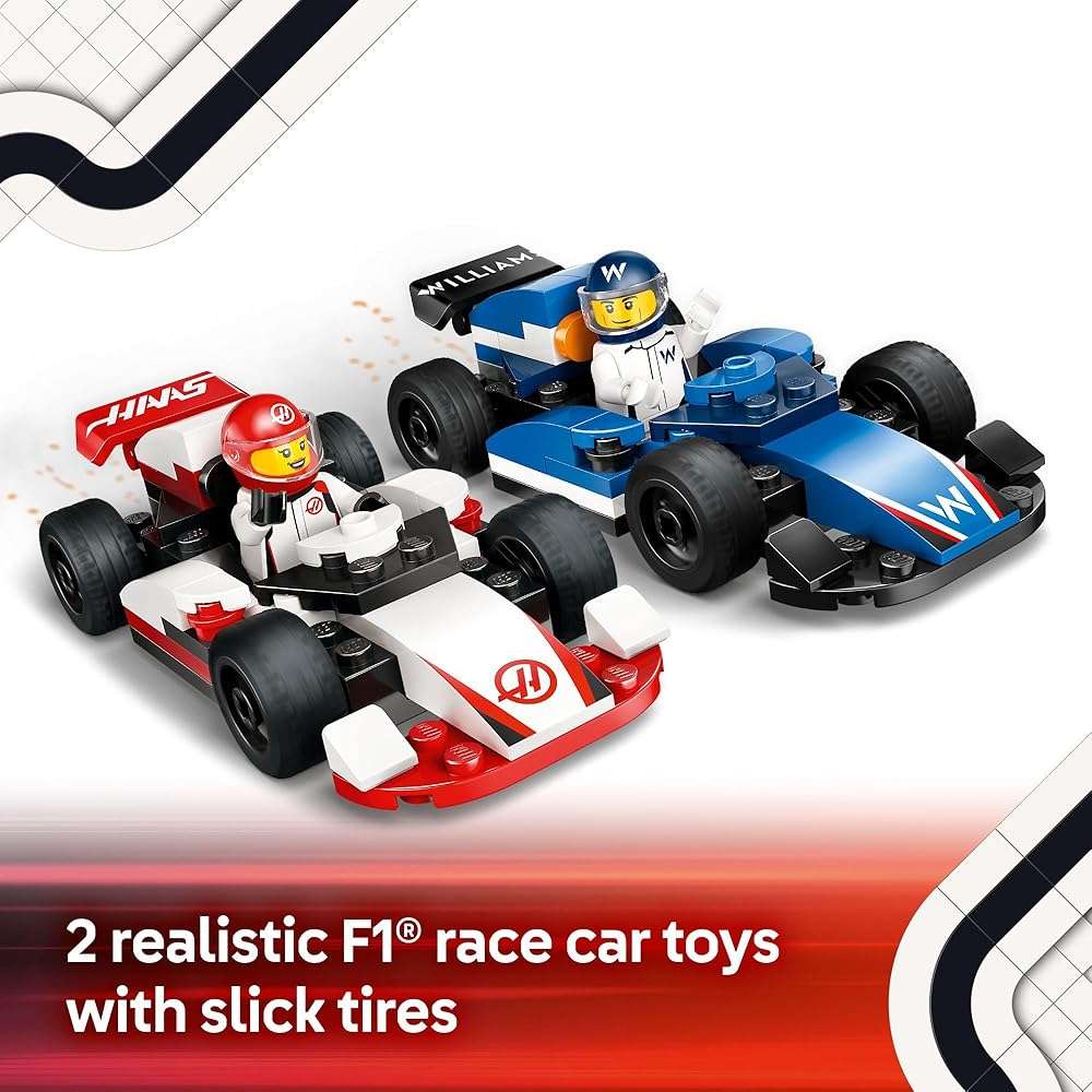 LEGO City F1 Williams Racing & Haas F1 Race Car Toys - Car Building Toy Set for Kids, Boys and Girls, Ages 4+ - Preschool Toy for Fans - Gift Idea for Birthdays - 60464 - Image 5