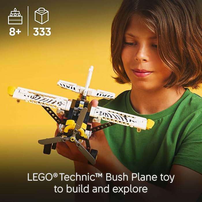 LEGO Technic Bush Plane Toy - Buildable Airplane Toy for Kids, Boys and Girls, Ages 8+ - Model Airplane Gift with Spinning Propeller, 4-Cylinder Piston Engine, and More - 42198 - Image 2