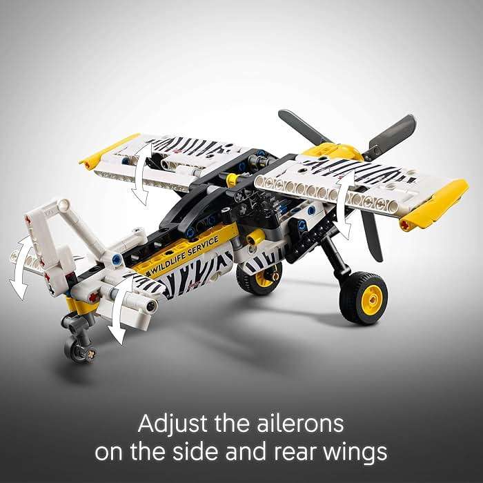 LEGO Technic Bush Plane Toy - Buildable Airplane Toy for Kids, Boys and Girls, Ages 8+ - Model Airplane Gift with Spinning Propeller, 4-Cylinder Piston Engine, and More - 42198 - Image 4