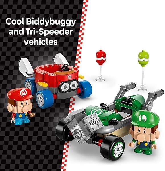 LEGO Super Mario: Mario Kart Baby Mario vs. Baby Luigi - Collectible Toy Building Set for Kids, Boys and Girls, Ages 8+ - Nintendo Toy for Fans - Gift Idea for Birthdays - 72034 - Image 4