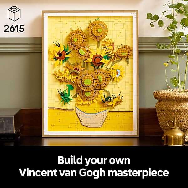 LEGO Art Vincent Van Gogh – Sunflowers Building Set for Adults - Home Decor Idea - Brick Built Painting - Gift for Birthdays - 31215 - Image 3