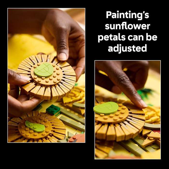 LEGO Art Vincent Van Gogh – Sunflowers Building Set for Adults - Home Decor Idea - Brick Built Painting - Gift for Birthdays - 31215 - Image 5