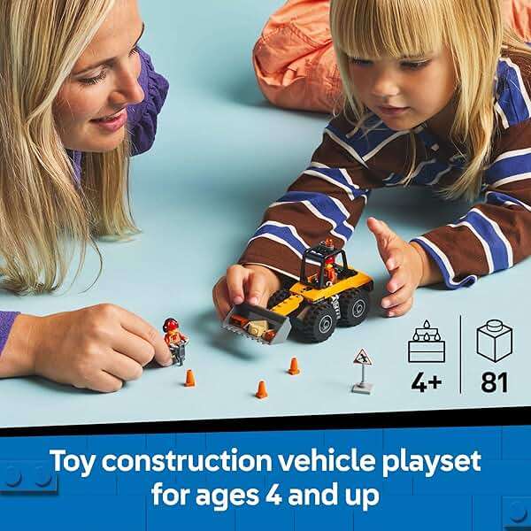 LEGO City Yellow Construction Wheel Loader Building Sensory Toy - Construction Vehicle Toy for Toddlers, Boys and Girls, Ages 4+ - Educational, Learning Gift Idea for Preschoolers - 60450 - Image 2