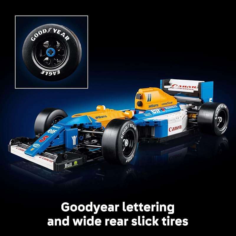 LEGO Icons Williams Racing FW14B & Nigel Mansell F1 Model Car Kit - Building Set for Adults, Ages 18+ - F1 DIY Craft for Display - Gifts for Birthdays - 10353 - Image 4