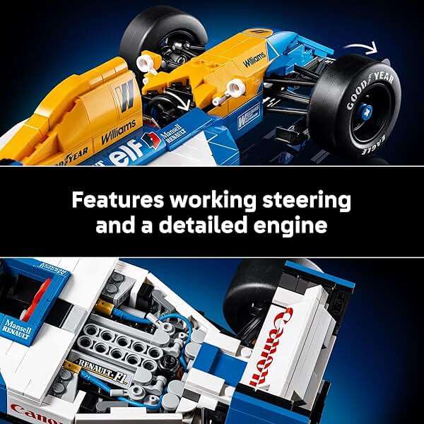 LEGO Icons Williams Racing FW14B & Nigel Mansell F1 Model Car Kit - Building Set for Adults, Ages 18+ - F1 DIY Craft for Display - Gifts for Birthdays - 10353 - Image 5