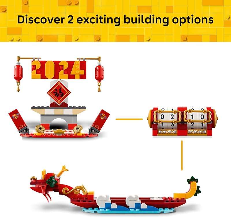 LEGO Festival Calendar - Lunar New Year Building Toy for Kids, Boys and Girls, Ages 10+ - Dragon Boat Festival Learning & Educational Toy - with Calendar for Holiday Decorations - 40678 - Image 3