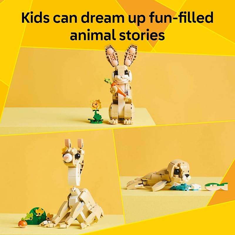 LEGO Creator 3 in 1 Cute Bunny Toy - Building Toy Set with 3 Build Options, Bunny, Seal, or Llama - Animal Figures for Kids, Girls and Boys, Ages 8+ - Gift Idea for Birthdays - 31162 - Image 3